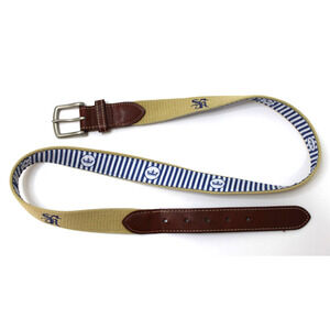 Peter Millar Golf Belt Men's 40 Leather Cotton Canvas Sunset Ridge 1923 USA